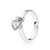 Cluster Rings Haute qualité 925 Silver Rose Gold Love Knot Charm Fairy-tale Light en forme de coeur Anneau de cadenas Bijoux originaux For286l