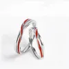 Casal de linha vermelha anel um par de anel de luxo simples e leve para homens e mulheres nicho design abertura ajustável