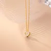 Цепочки 40 см женского ожерелья для женщин на шее серебряное 925 ожерелья цепочки Сердце Циркон подвесной девушки модные украшения минималистские