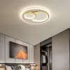 Luzes de teto modernas para quarto redonda lâmpada inteligente com controle remoto dourado sala de estar loft banheiro lustre decoração