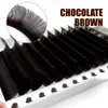 Ögonfransar Abonnie Chocolate Dark Individual 8-15mm Brown Color False Lashes Mink Eyelash Extension J230717