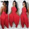 Kvinnors tvådelade byxor cmyaya eleganta kvinnor lös haren kostym och ruched open back tank top hip hop tracksuit 2 set Summer Outfits 230718