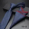 Halsband Floral Paisley Men's Casual Tie Set Navy Red 6cm Skinny Polyester Nathise Pocket Square Suit Business Wedding Party Slim Tie 230717