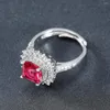 Cluster Rings Real Ruby Gemstone For Women Genuine 925 Sterling Silver Fashion May Birthstone Ring Romantic Wedding Gift Fine Jewelry