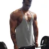 Men s Tank Tops Gym Workout Bodybuilding Cotton Y Back Fitness Thin Shoulder Strap Muscle Fit Stringer Sleeveless Shirt 230718