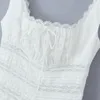 Robes décontractées en Mini pour les femmes 2023 été courte soirée bal Sexy mode coréenne robe en dentelle blanche dos nu