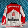 Mens Tracksuits Red White Splicing Casablanca Shirts Checkered Crown Print Long Sleeves Racing Loose Casa Hawaiian Shirt for Men Women 230717