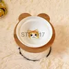 Dog Bowls Feeders Other Pet Supplies Hot Sale High-end Pet Bowl Bamboo Shelf Ceramic Cat Feeding and Drinking Bowls for Dogs Cats Bowls Pet Feeder Accessories x0715