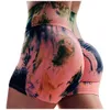 Women's Shorts Fashion Lady Tie-Dye Printed Tight Yoga Shorts Ladies Homewear Leggings Sports Yoga Pants High Waist Hip-up Fitness Boxer Shorts 230717