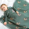 Cobertores Swaddling Cobertores De Bebê De Tricô Nascido Meninos Meninas Algodão Swaddle Wrap Quilts Infant Toddler Green Throw Playing Mats 100*80cm Kids Covers 230717