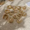 Orecchini a cerchio a forma di cornetto in acciaio inossidabile grosso per donna regali di gioielli a cerchio attorcigliato placcato oro 18 carati