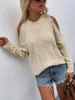 Swetery dla kobiet Fitshinling otwarte ramiona Sweter Sweter Twist Bohemian Vintage Jumper Straszek Nowy solidny Slim Sweater Jersey Sprzedaż Knitwear w L230718