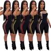 Tute da donna Pagliaccetti Neon Green Mesh Patchwork Tuta sexy Women Club Playsuit Romer Skinny Bodycon Bandage Tuta Summer Short Jumpsuit Nero 230717