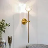 Lámparas de pared Lámpara moderna Led Brillo metálico Decoración de lujo para el hogar Dormitorio minimalista Fondo de noche Luz decorativa Ático Pasillo