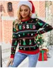 Kadın Sweaters Fitshinling Dekorasyon Noel Çirkin Sweater Kadın Noel Siyah İnce Kadın'a Jumper Örgü Kış Uzun Kollu Çekme Femme Satış L230718