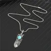 Pendant Necklaces 1PC Vintage Feather Wing Leaf Big Necklace For Men Women European Punk Metal Eagle Claw Male Choker Jewelry N128