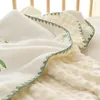 Coperte Swaddling Ricamato Nato Baby Comforter Coperta Swaddle Warp Infant Kids Microfiber Cuddle Quilt 230717