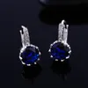 Nouvelle version de boucles d'oreilles en zircon avec diamants colorés à la mode pour femmes avec boucles d'oreilles rondes, vente en gros de bijoux d'oreille simples et élégants