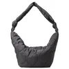 Abendtaschen Winter Frauen Schulter Daunen Feder Gepolsterte Große Umhängetasche Hobo Tasche Baumwolle Leder Weibliche Große Kapazität Shopper Tote 230718