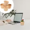 Dinnerware Sets 10 Pcs Wooden Basket Succulent Plants Indoor Decor Home Decorative Fruit Holder Planter Hand-woven Office Storage