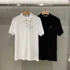 メンズポロスデザイナー23サマークラシックトライアングルポロポロシャツポロネック半袖TシャツビジネスカジュアルH6KC