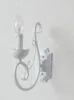 Lampada da parete Lampade in metallo vintage Colore bianco E14 Lampada da comodino a lume di candela Lampada da comodino in ferro