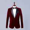 Мужские костюмы Blazers 2021 Элегантный мужчина повседневной жених смокинг -костюм свадебное платье мужское вино вино красное голубо