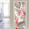 Fonds d'écran DIY Amovible Flamingo Feuilles Porte Autocollant Stickers Muraux Décor À La Maison Salon Chambre Décoration Autocollants Papier Peint