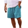 Shorts masculino esporte casual praia algodão linho masculino botão treino masculino pacote masculino