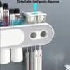 Toothbrush Holders Wall Mounted Automatic Toothbrush Holder Toothpaste Squeezer Solar Energy UV Toothbrush Holder Storage Rack Bathroom Accessories 230718