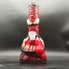 25 cm 10 tum praktisk bong glas bong vatten rör 3d röda monster 5 mm tjocklek glas bongs tjock bägare rökare bubbler dab rigg