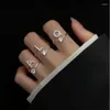 Cluster Rings WOOZU 925 Sterling Silver Fashion Unique Letter 26 A-Z Adjustable For Women Party Charms Elegant Design Jewellery Anillos