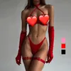 HBP Sensual Tassel Fetish Lingerie See Through Open Bra Bilizna Set Hot Sexy Intimate Naked Crotchless Panties Exotic Sets