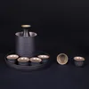 Wine Glasses Japanese Style Ceramic Sake Pot Cup Set Black Pottery Liquor Bottle Cups Tray 230719