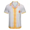Męskie koszule swobodne koszule Casablanca Sete Styl Koszulka Wysokiej jakości tęczową wstążkę kieszonkową moda 230718
