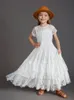 Vestidos de niña Princesa Niña de manga corta de encaje Vestido de piso largo Flor de bebé Boda Fiesta de Navidad Chaleco Ropa para niños 230718