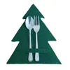 Geschirr Sets 4PCS Weihnachtsbaum Geschirr Halter Messer und Gabel Abdeckung Rot Grün Farbe Wrapper für Tisch Party Liefert