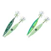 Piastra di ferro fosforescente barca da pesca in mare coltello da pesca esca luminescente con chiglia leggera rinforzata flash Glow-in-the-dark (tavola nuda + con gancio per quattro libri di calamari)