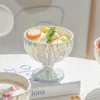 Учебные посуды наборы жемчужных салатов с ложкой высокой стоимостью чашку для завтрака чашка мороженого сок холодный напиток нежно фруктовый десерт встряхнут 230719