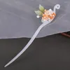 Hair Clips Girls' Chinese Hairpins With Elegant Acetic Acid Plain Flower Style Headdress For Dating Show Stage Performance