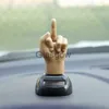 Interior Decorations Funny Finger Car Ornament Solar Powered Middle Finger Shaking Decoration Car Dashboard Ornaments Gift Auto Interior Prank Toy x0718