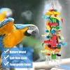 Andra fågelförsörjningar för papegojor Trä tugga Toys Multi-Color Bite Macaw Cockatoo Parakes Conure Conure