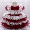 Girl's Dresses Vestidos Baby Girls Baby Princess Lace Tutu Dress Baby Girls Wedding Children's Party Dress Baby 1st Birthday Ball 230718