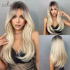 Perucas Sintéticas Easihair Long Platinum Perucas Sintéticas para Mulheres Castanho Loiro com Franja Cabelo Natural Diário Resistente ao Calor Cosplay Peruca 230227