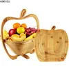 Plates AGMSYEU Creative Bamboo Foldable Fruit Plate Thicken Home B&B El Decoration Apple Dried Nan