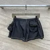 23SS Women Designer Shorts z literami Znak Trójkąta Wzór Wysokiej klasy Milan Runway Marka Casual Mini Jersey Jogging Emwear A-Line Pocket Hotty Hot Pants Activewear