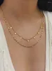 Chaînes Mode Européenne Et Américaine Multicouche Paillettes Doux Simple Polyvalent Collier En Acier Au Titane Pour Femmes