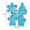 Backformen Holografische Silikon-Weihnachtsschneeblumen-Baumform, Herstellungsformen für DIY handgefertigte UV-Epoxid-Ohrringe, Anhänger, Schlüsselanhänger