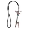 Bolo Ties nordic elk turquoise retro men and women fashion bolo tie HKD230720