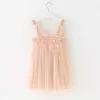 Flickans klänningar Sommarflicka Kawaii Angel Wing Fairy Puffy Dress Toddler Kid New Mesh Sling Princess Dress for Girls Birthday Party Dresses R230719